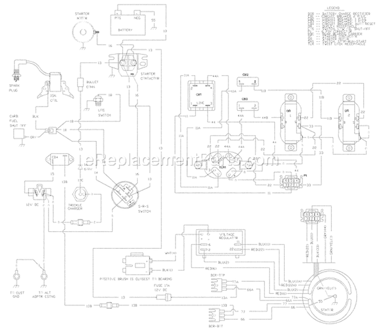 Page F Diagram and Parts List for 1894-0  Briggs and Stratton Generator